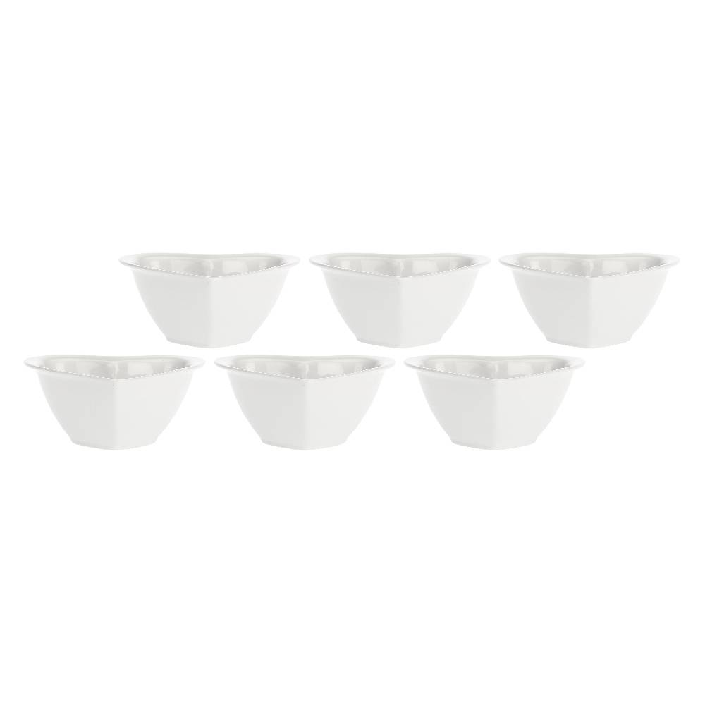 La Porcellana Bianca Set 6 Coppette Cuore con bordo Cupido Nuova