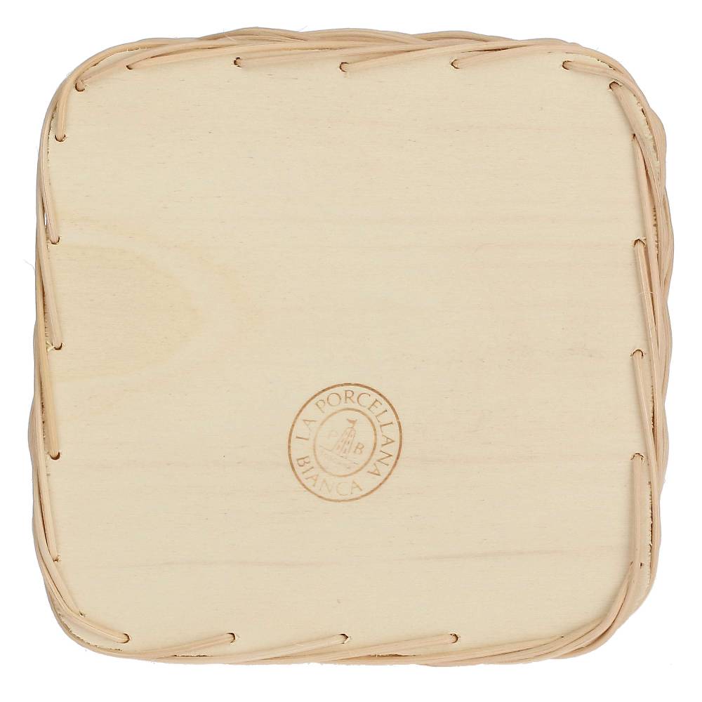 La Porcellana Bianca Supporto Menage Vassoio Quadrato 16,5x16,5 cm Midollino Online
