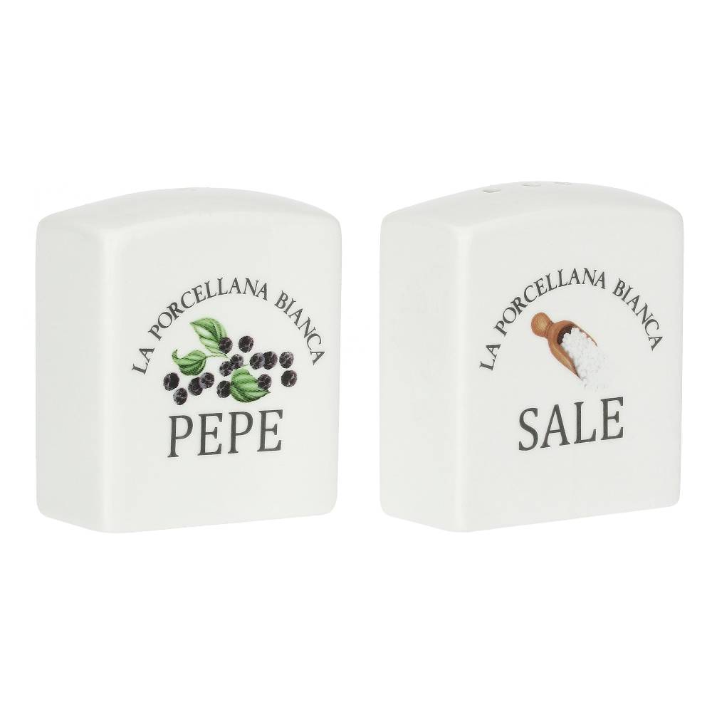 La Porcellana Bianca Set Decorato Sale e Pepe Conserva Negozi Online