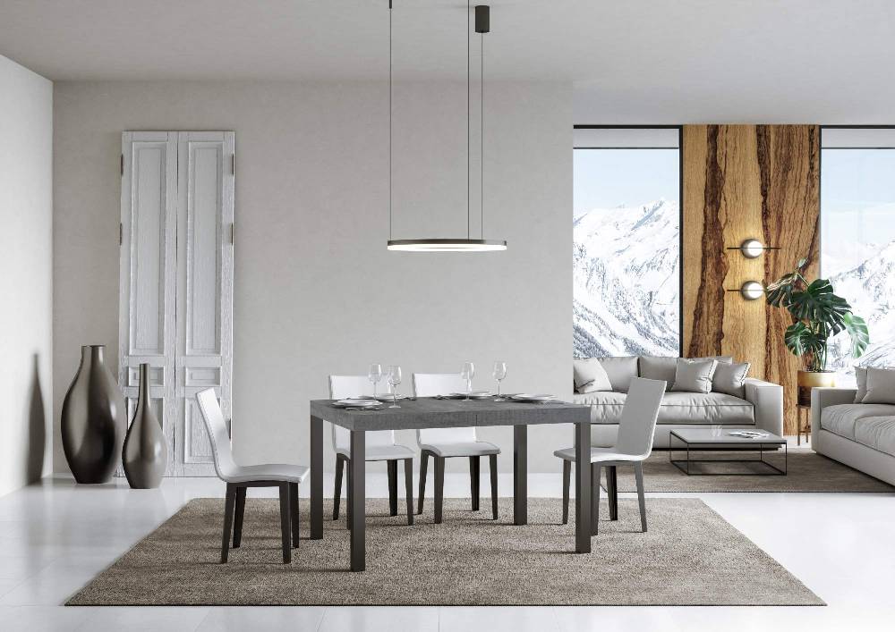 Itamoby Tavolo allungabile 90X120/224 cm Everyday Premium Cemento telaio Antracite Fino al 60% di sconto