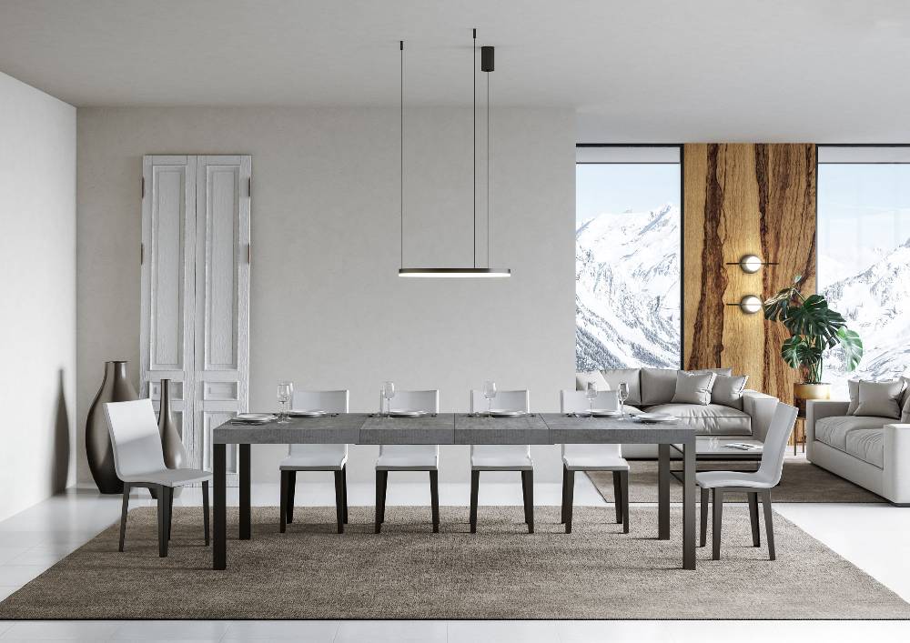 Itamoby Tavolo allungabile 90X120/224 cm Everyday Premium Cemento telaio Antracite Fino al 60% di sconto