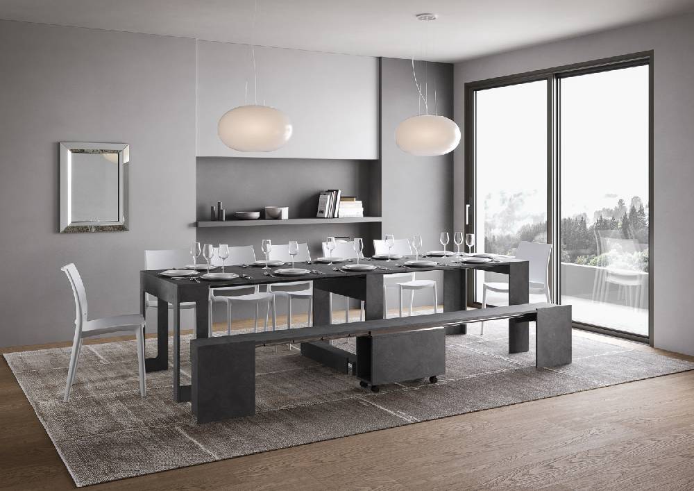 Itamoby Consolle allungabile Evolve con Panca inferiore Antracite Offerta