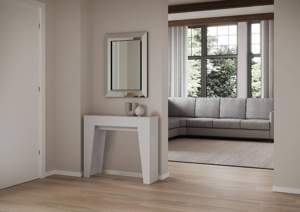 Itamoby Consolle allungabile 90×25/181 cm Narrow Bianco Frassino Vendita Economica