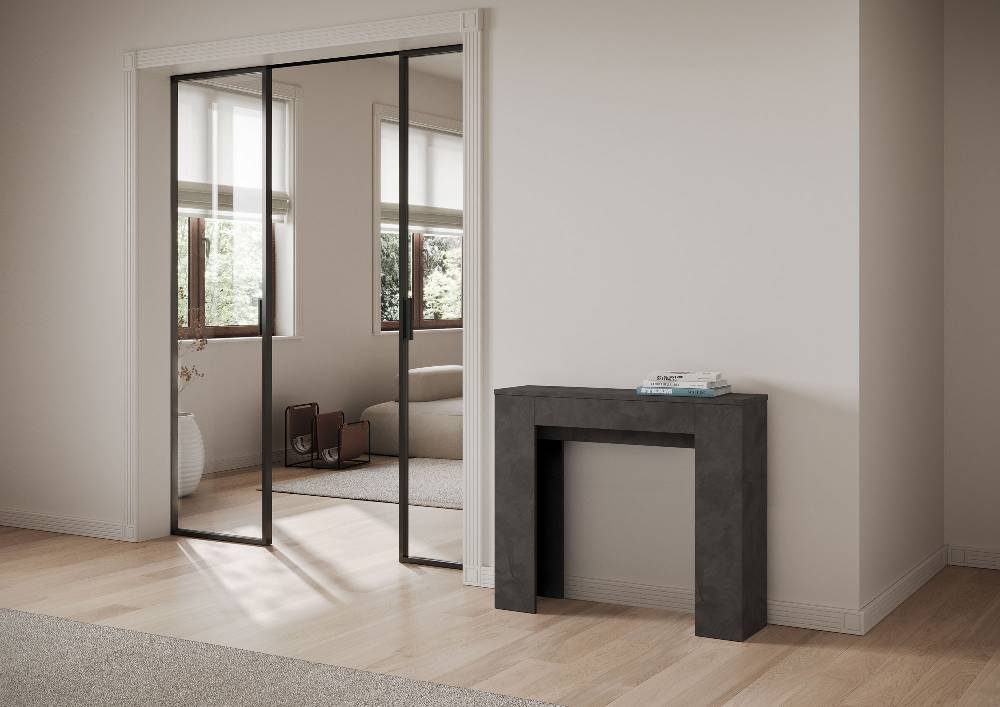 Itamoby Consolle allungabile 90×25/181 cm Slick Antracite Saldi Di Fabbrica