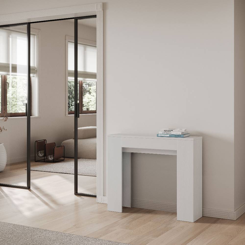 Itamoby Consolle allungabile 90×25/181 cm Slick Bianco Frassino Negozio