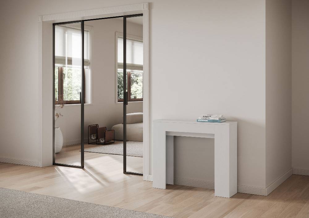 Itamoby Consolle allungabile 90×25/181 cm Slick Bianco Frassino Negozio