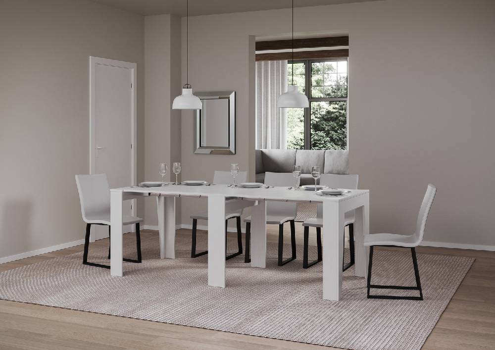 Itamoby Consolle allungabile 90×25/211 cm Anea Bianco Frassino 2025