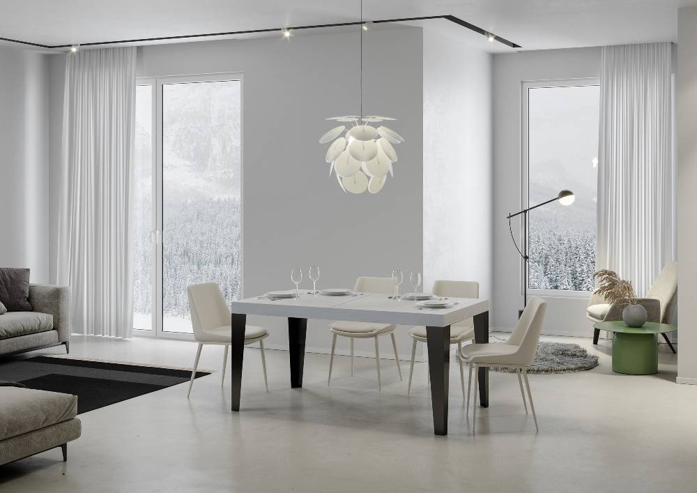 Itamoby Tavolo allungabile 90×160/264 cm Flame Premium Bianco Frassino telaio Antracite Affare Del Giorno