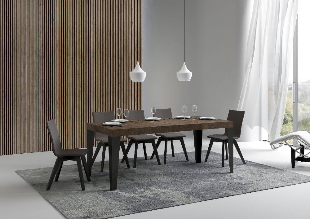 Itamoby Tavolo allungabile 90X140/244 cm Flame Premium Noce telaio Antracite Prezzo Ridotto
