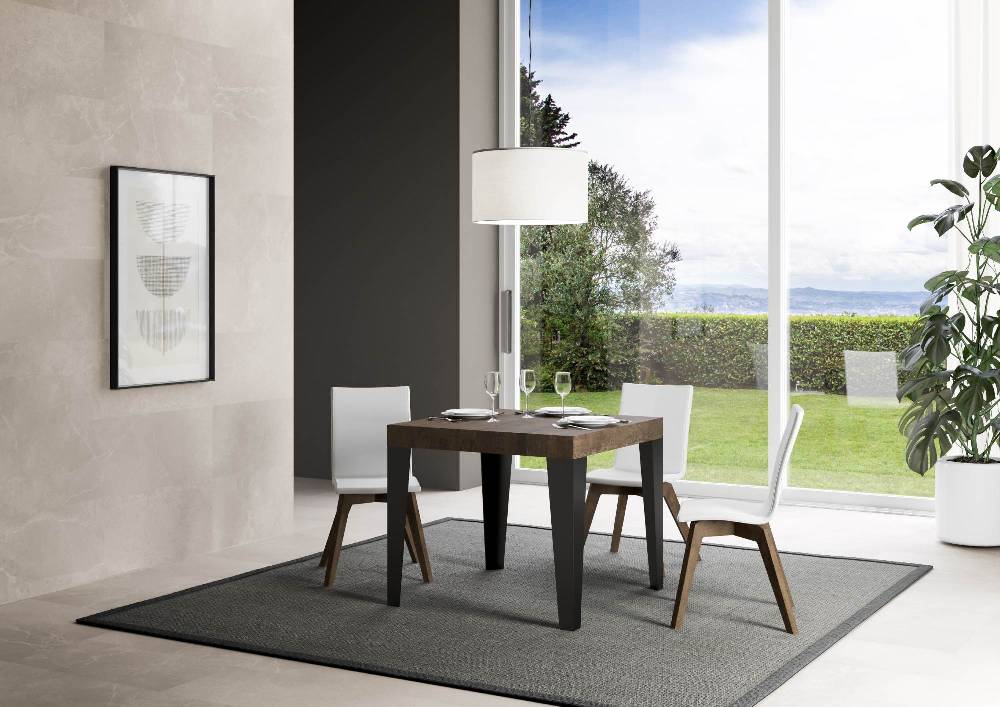 Itamoby Tavolo allungabile 90×90/246 cm Flame Premium Noce telaio Antracite Offerte