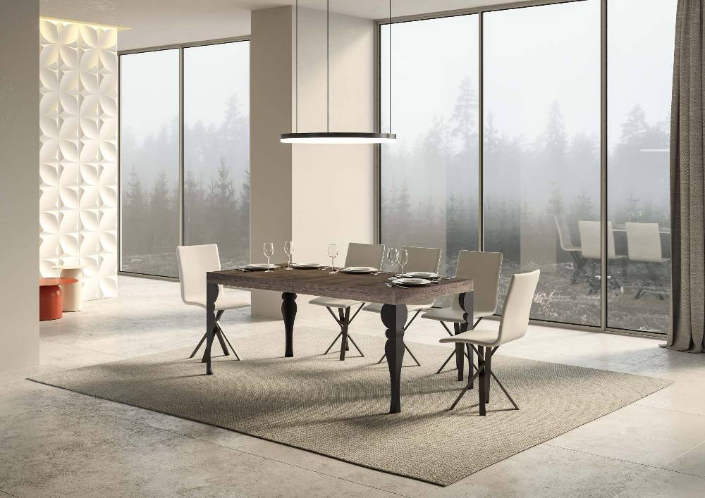Itamoby Tavolo allungabile 90×180/284 cm Paxon Premium Noce telaio Antracite Saldi Di Fabbrica