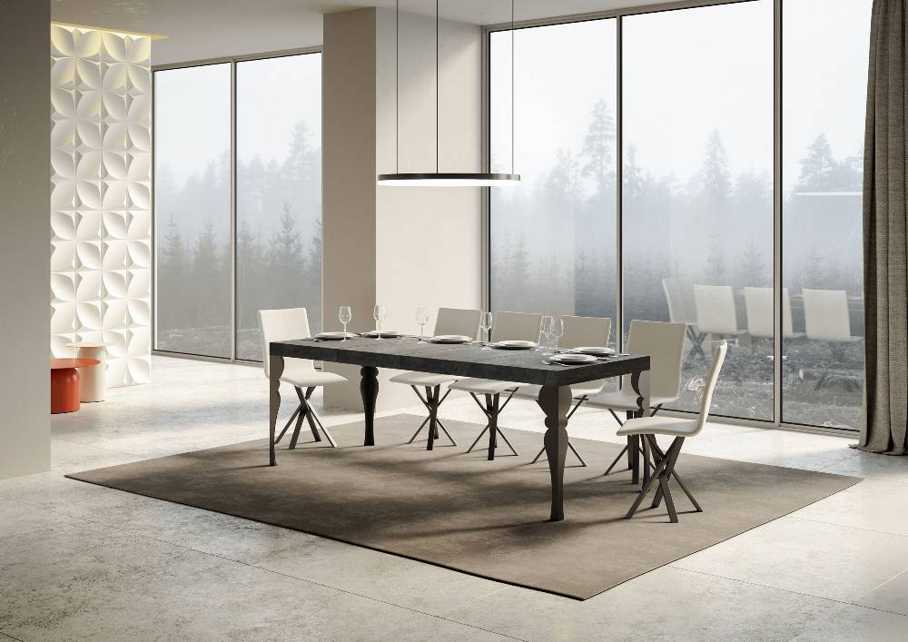 Itamoby Tavolo allungabile 90×160/264 cm Paxon Premium Cemento telaio Antracite Nuova