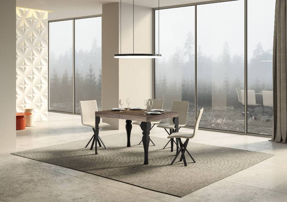 Itamoby Tavolo allungabile 90×130/234 cm Paxon Premium Noce telaio Antracite Nuovo