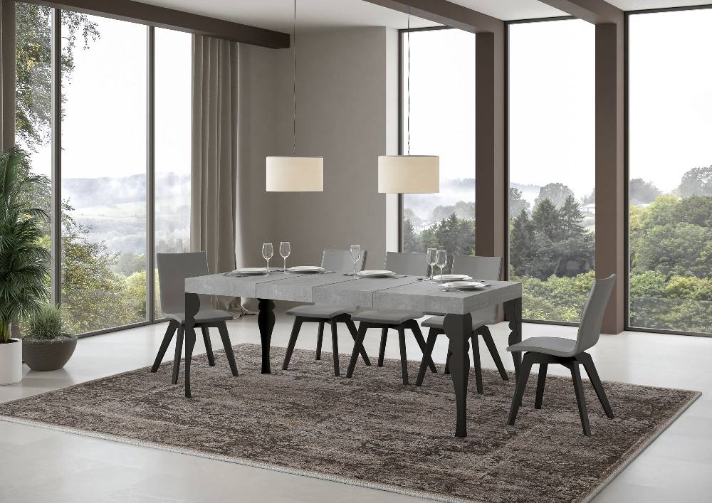 Itamoby Tavolo allungabile 90×130/234 cm Paxon Premium Cemento telaio Antracite Qualità