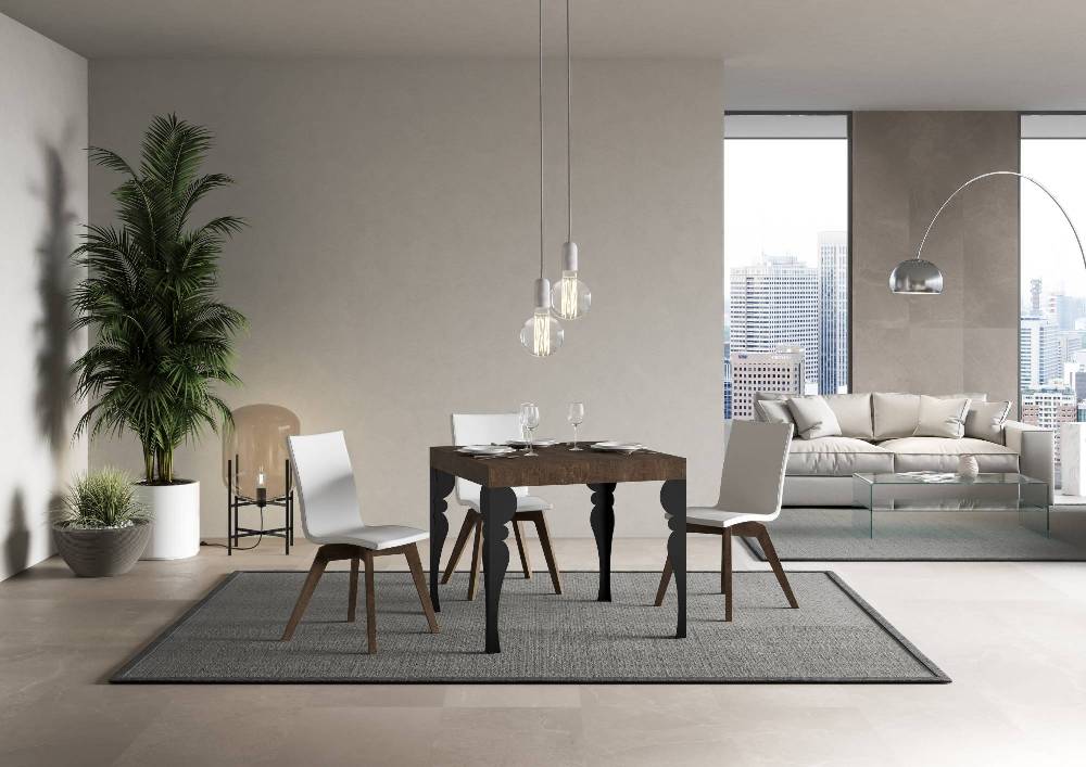 Itamoby Tavolo allungabile 90×90/246 cm Paxon Premium Noce telaio Antracite Negozi Online