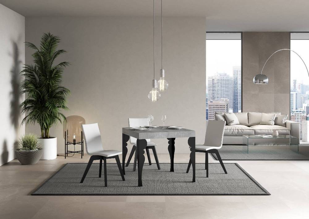Itamoby Tavolo allungabile 90×90/246 cm Paxon Premium Cemento telaio Antracite Acquista Ora