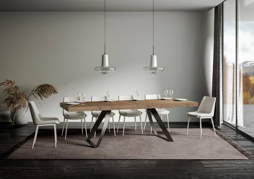 Itamoby Tavolo allungabile 90×180/284 cm Proxy Premium Quercia Natura telaio Antracite Affare Del Giorno
