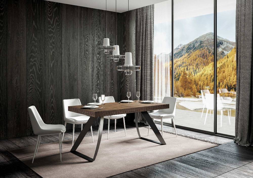 Itamoby Tavolo allungabile 90×160/264 cm Proxy Premium Noce telaio Antracite Sottocosto