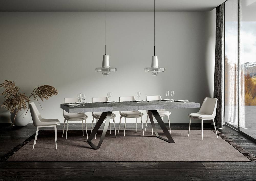 Itamoby Tavolo allungabile 90×160/264 cm Proxy Premium Cemento telaio Antracite Convenienza