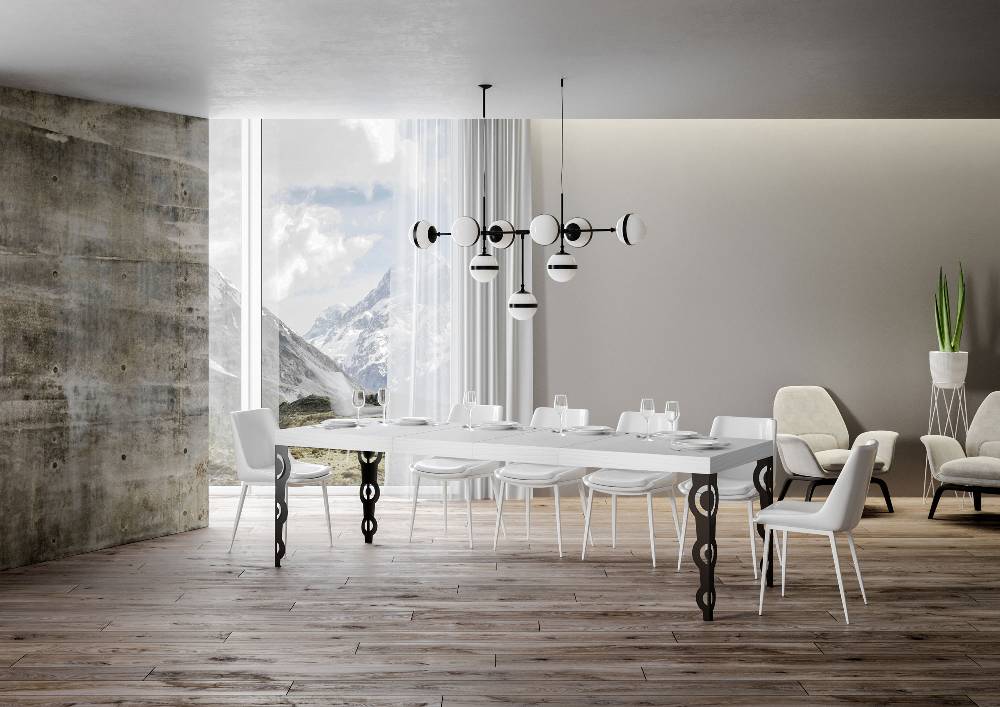 Itamoby Tavolo allungabile 90×180/284 cm Karamay Premium Bianco Frassino telaio Antracite Economico