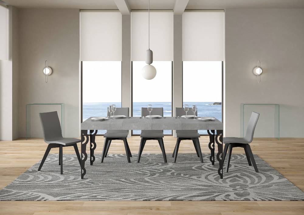 Itamoby Tavolo allungabile 90X140/244 cm Karamay Premium Cemento telaio Antracite Hotsell