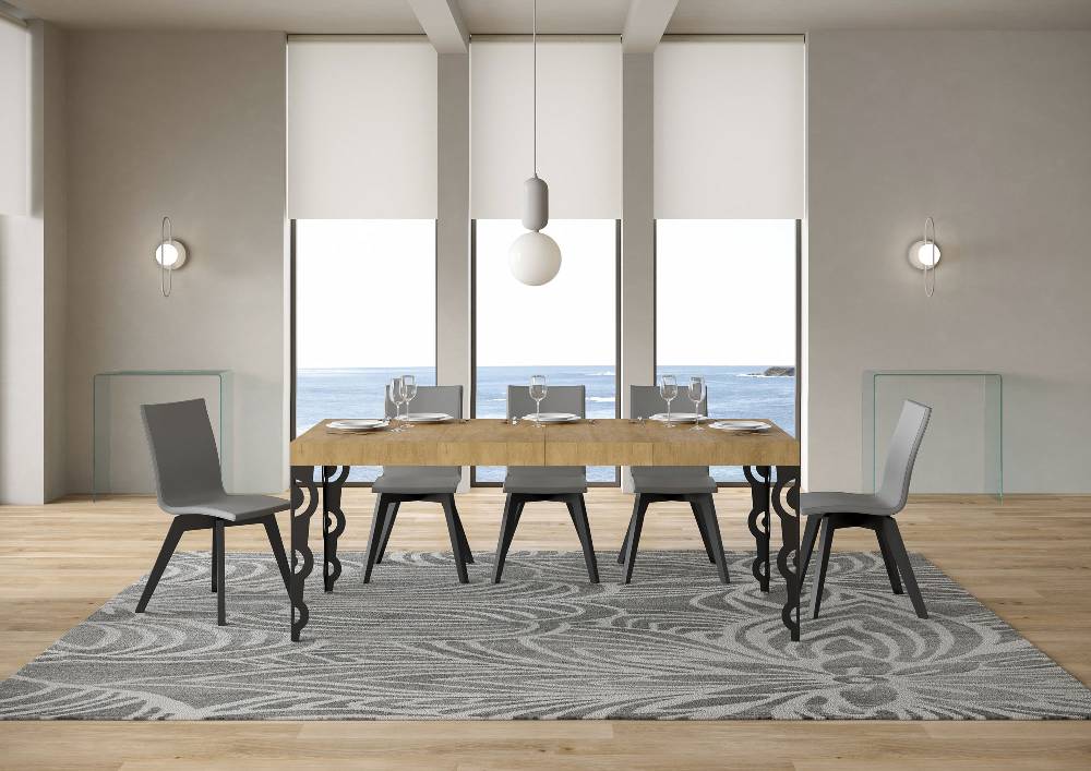 Itamoby Tavolo allungabile 90X140/244 cm Karamay Premium Quercia Natura telaio Antracite Vendita Calda