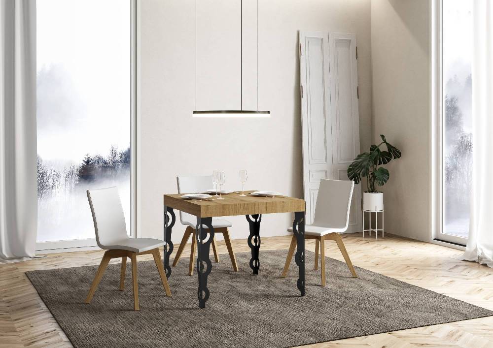 Itamoby Tavolo allungabile 90×90/246 cm Karamay Premium Quercia Natura telaio Antracite 2025