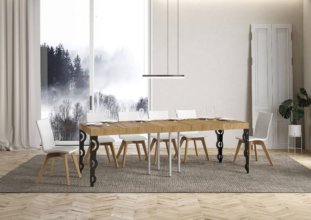 Itamoby Tavolo allungabile 90×90/246 cm Karamay Premium Quercia Natura telaio Antracite 2025