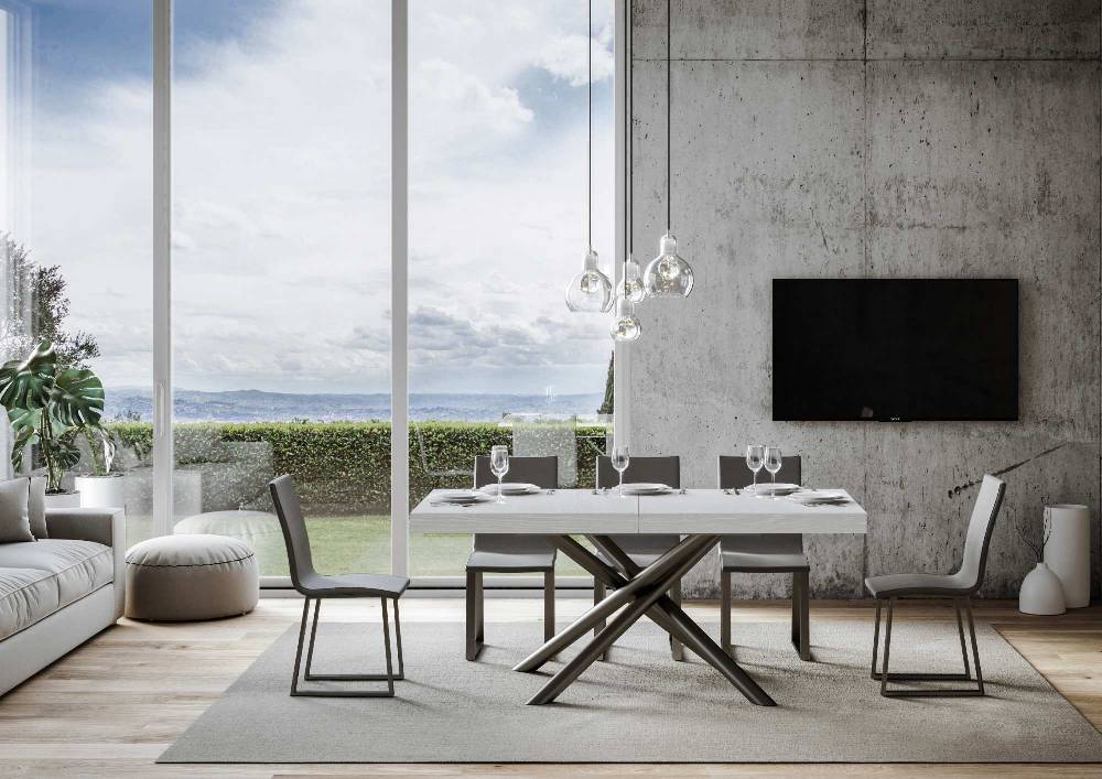 Itamoby Tavolo allungabile 90×180/284 cm Famas Premium Bianco Frassino telaio Antracite Promozione