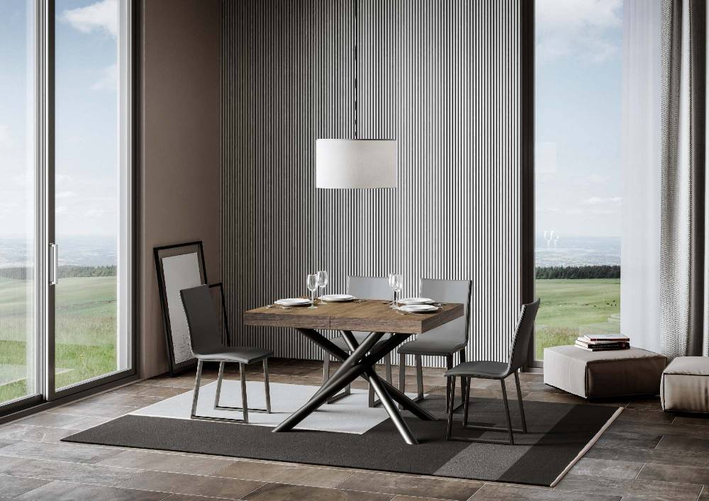 Itamoby Tavolo allungabile 90×140/244 cm Famas Premium Noce telaio Antracite Vendita Calda