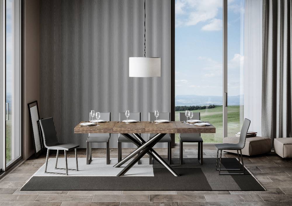 Itamoby Tavolo allungabile 90×140/244 cm Famas Premium Noce telaio Antracite Vendita Calda