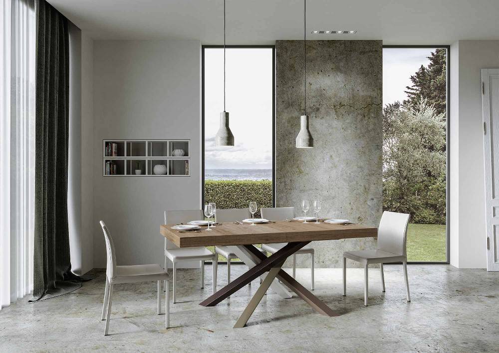 Itamoby Tavolo allungabile 90×180/284 cm Volantis Premium Quercia Natura telaio 4/C Nuovo