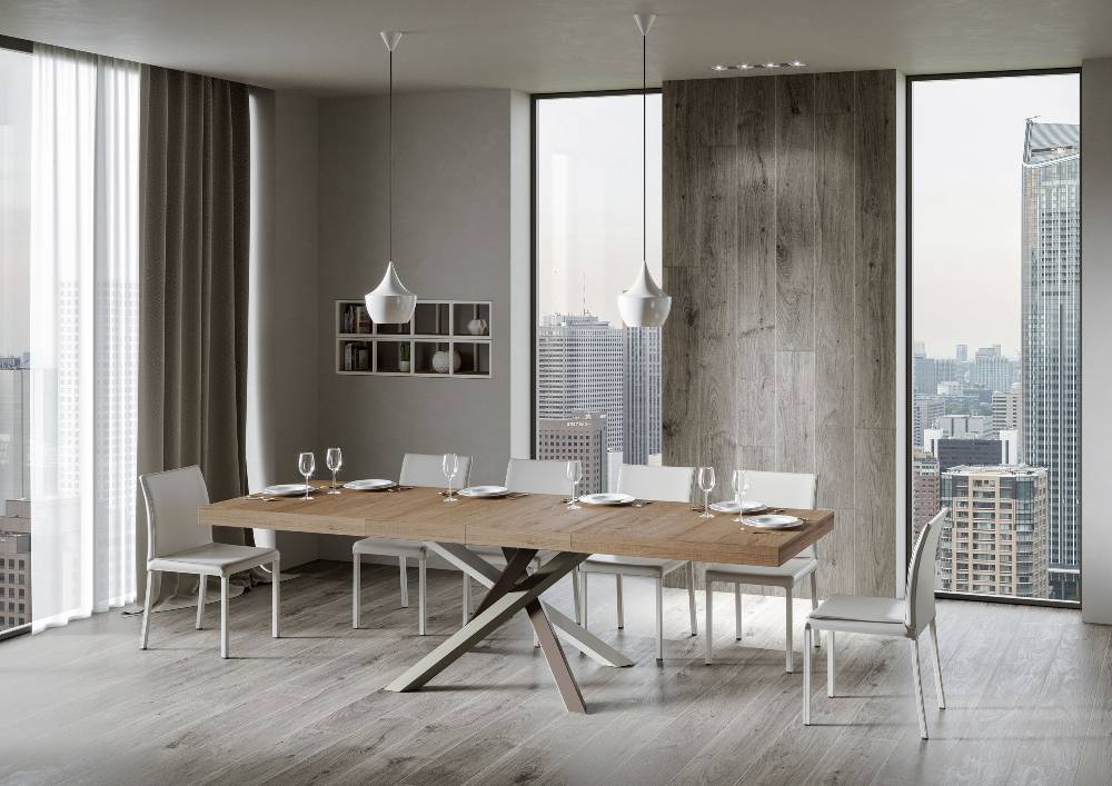 Itamoby Tavolo allungabile 90×180/284 cm Volantis Premium Quercia Natura telaio 4/C Nuovo