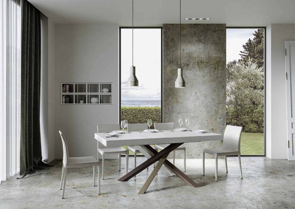 Itamoby Tavolo allungabile 90×180/284 cm Volantis Premium Bianco Frassino telaio 4/C Qualità