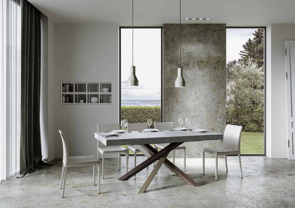 Itamoby Tavolo allungabile 90×160/264 cm Volantis Premium Cemento telaio 4/C Promozione