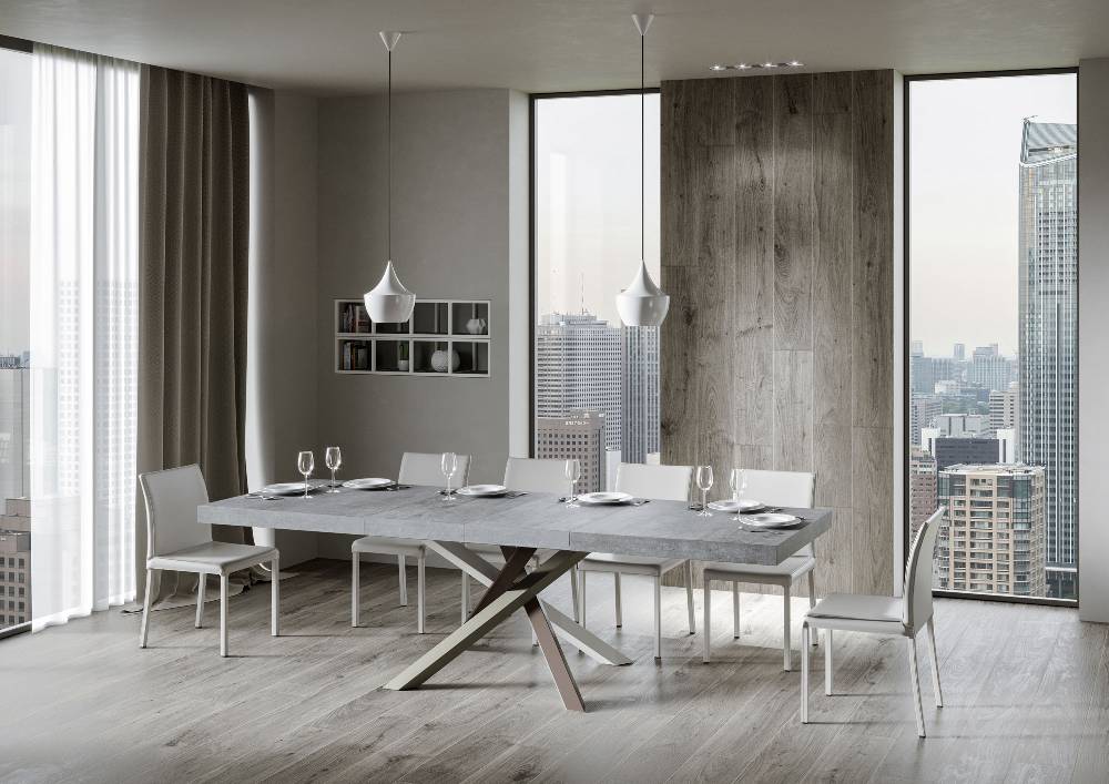 Itamoby Tavolo allungabile 90×160/264 cm Volantis Premium Cemento telaio 4/C Promozione