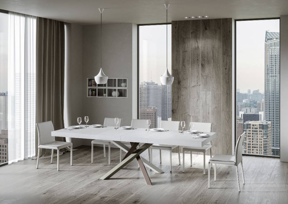 Itamoby Tavolo allungabile 90×160/264 cm Volantis Premium Bianco Frassino telaio 4/C Spedizione Gratuita