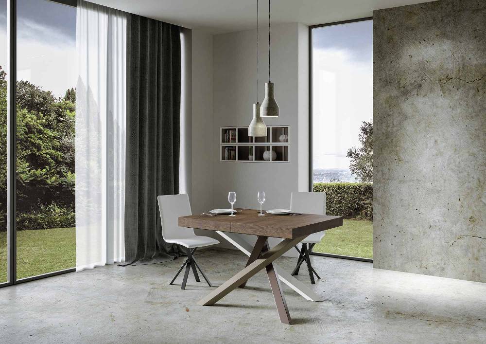 Itamoby Tavolo allungabile 90×140/244 cm Volantis Premium Noce telaio 4/C Pezzi Unici