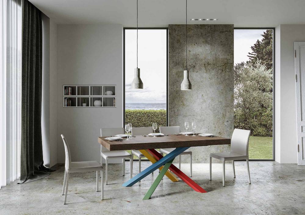 Itamoby Tavolo allungabile 90×180/284 cm Volantis Premium Noce telaio 4/B Convenienza