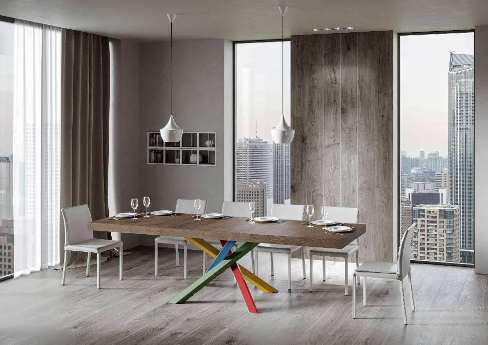 Itamoby Tavolo allungabile 90×180/284 cm Volantis Premium Noce telaio 4/B Convenienza