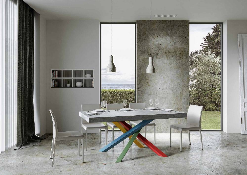Itamoby Tavolo allungabile 90×180/284 cm Volantis Premium Cemento telaio 4/B Grandi sconti