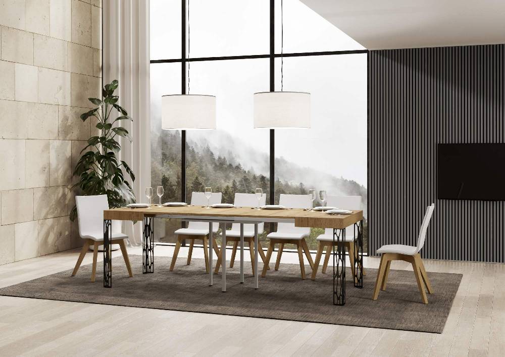 Itamoby Tavolo Ghibli Allungabile piano Quercia Natura 90×90 Allungato 246 telaio Antracite Hotsell