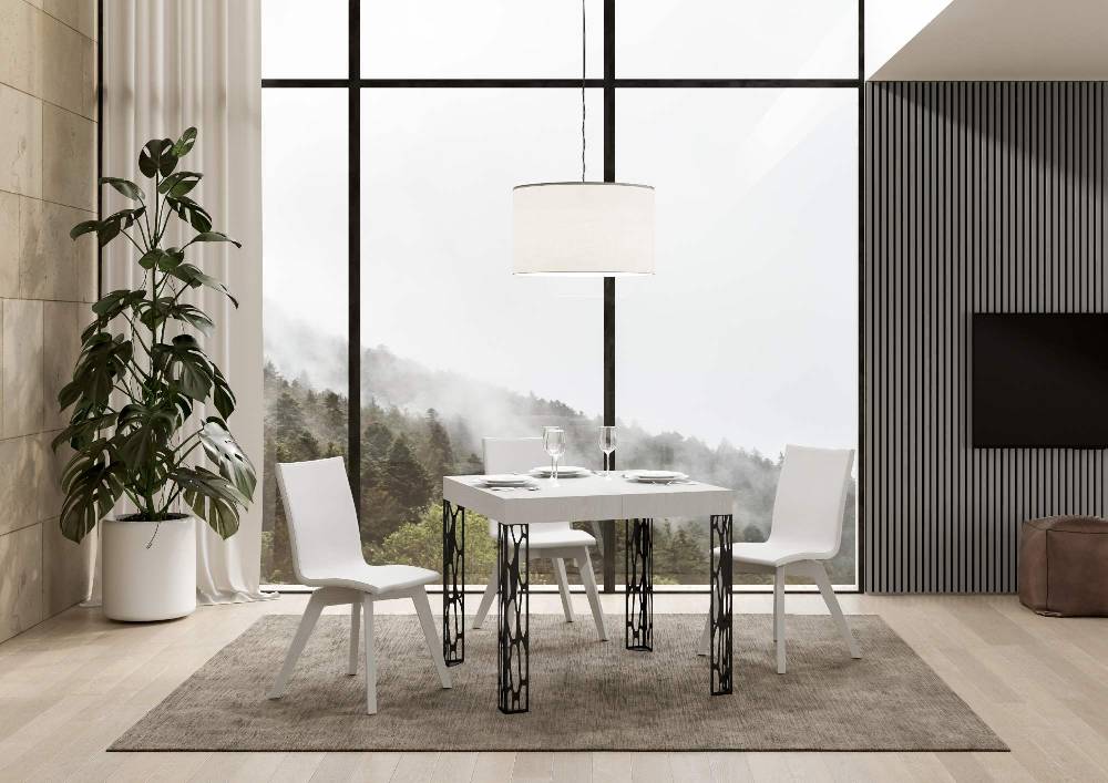 Itamoby Tavolo Ghibli Allungabile piano Bianco Frassino 90×90 Allungato 246 telaio Antracite Vendita Calda