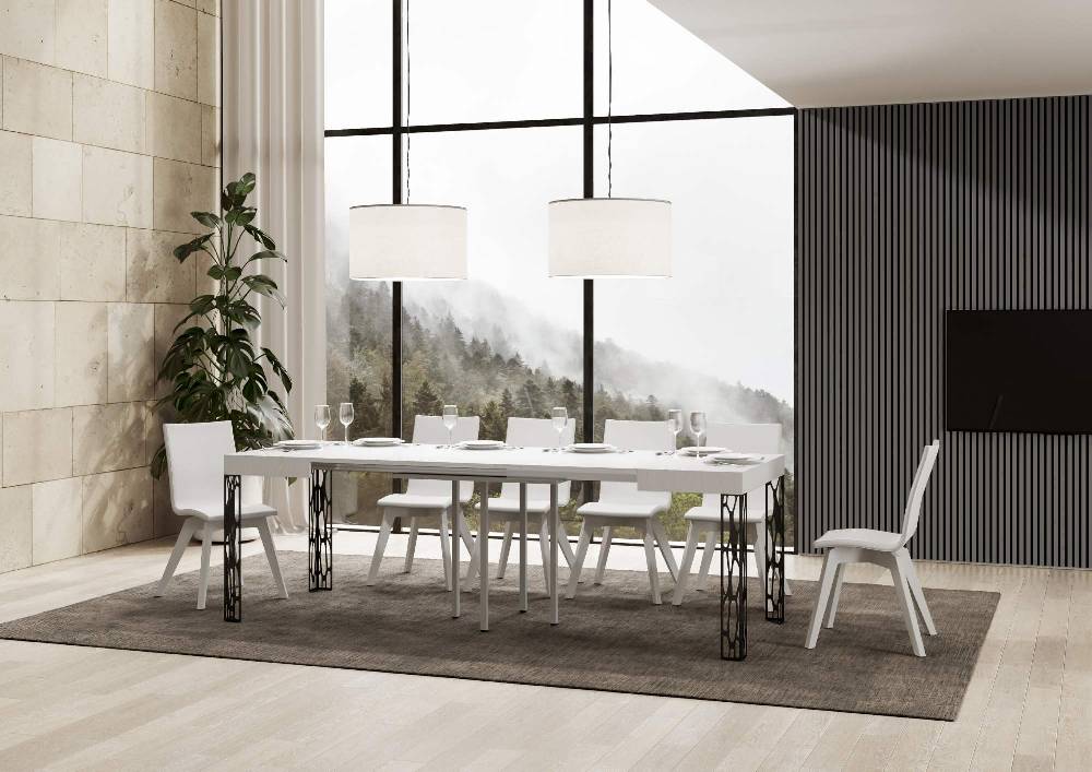 Itamoby Tavolo Ghibli Allungabile piano Bianco Frassino 90×90 Allungato 246 telaio Antracite Vendita Calda