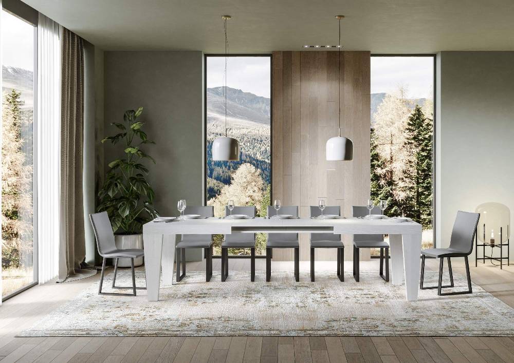 Itamoby Tavolo Spimbo Allungabile Bianco Frassino 90×160 Allungato 420 Moda