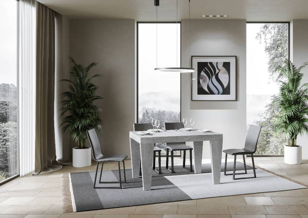 Itamoby Tavolo Spimbo Allungabile Cemento 90×130 Allungato 390 Italy