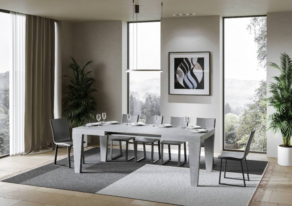 Itamoby Tavolo Spimbo Allungabile Cemento 90×130 Allungato 390 Italy