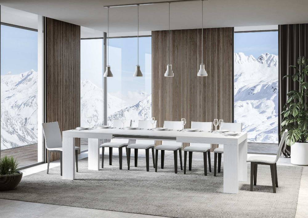 Itamoby Tavolo Roxell Allungabile Bianco Frassino 90×180 Allungato 284 Novità