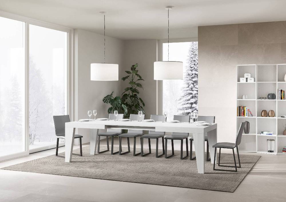 Itamoby Tavolo Naxy Allungabile Bianco Frassino 90×180 Allungato 440 Saldi Di Fabbrica