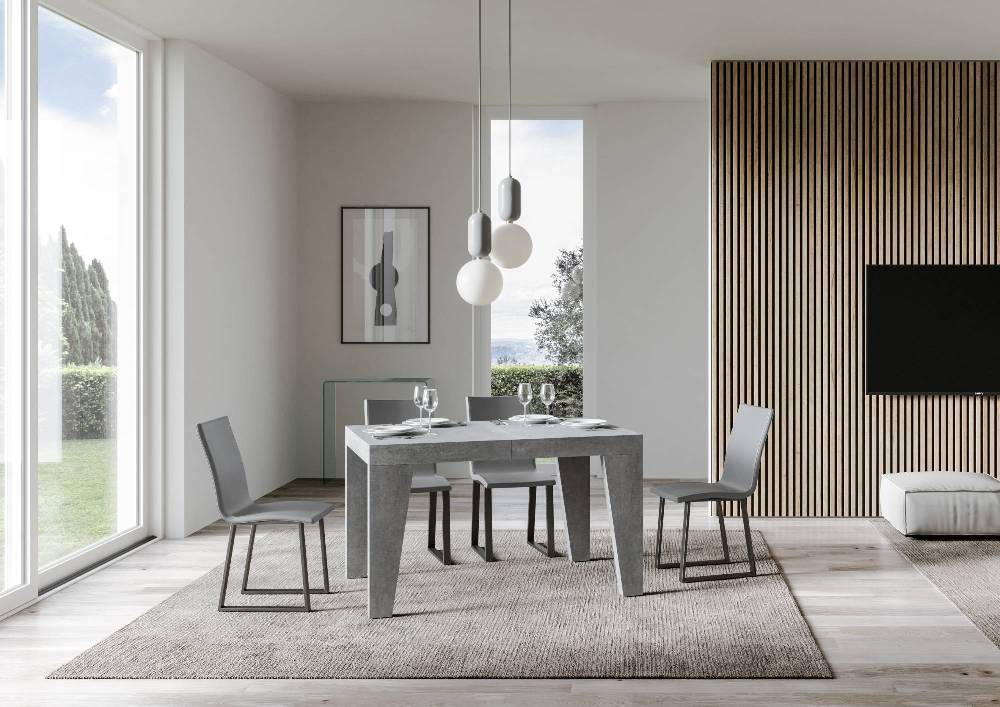 Itamoby Tavolo Naxy Allungabile Cemento 90×130 Allungato 390 Moda